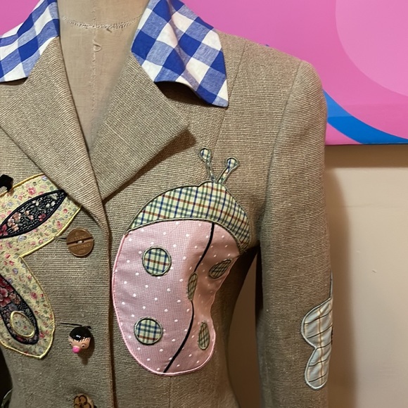 Moschino Cheap Chic Linen Butterfly Lady Bug Blazer - Picture 3 of 16